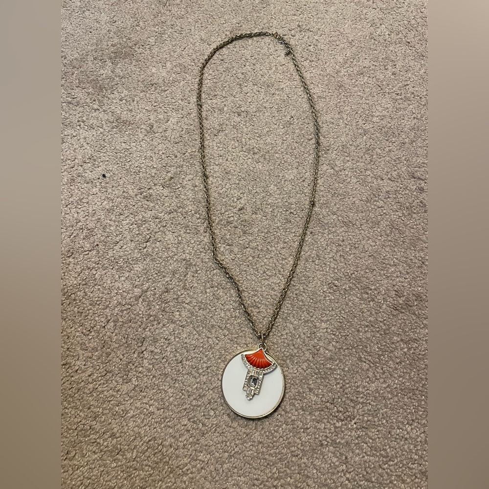 Long gold necklace